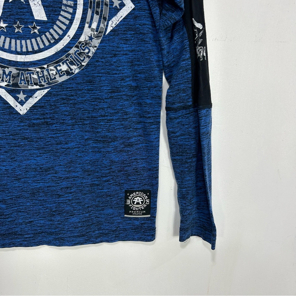 AFFLICTION by buckle blue and black longsleeve W21 - Picture 3 of 5